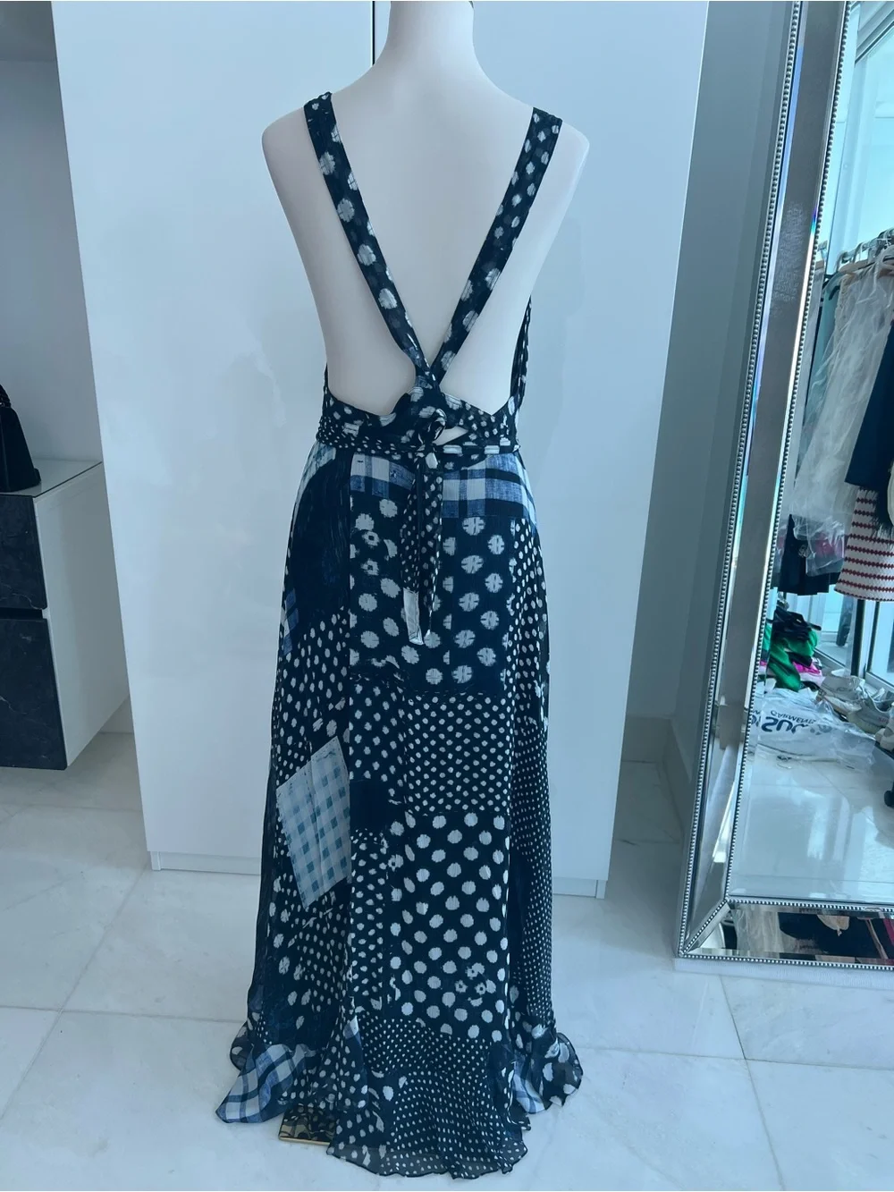 Diane Von Furstenberg DVF Chiffon Apron Maxi Dress Size 6 Resort 2016 - Picture 2 of 4